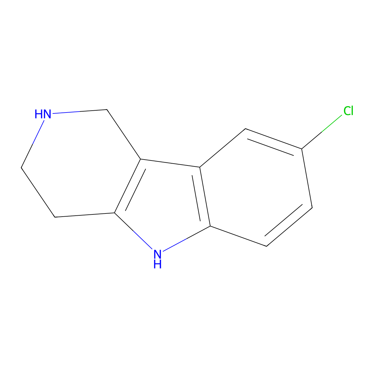 8-Chloro-2,3,4,5-tetrahydro-1H-pyrido(4,3-b)indole molecular structure, CAS 19685-84-8