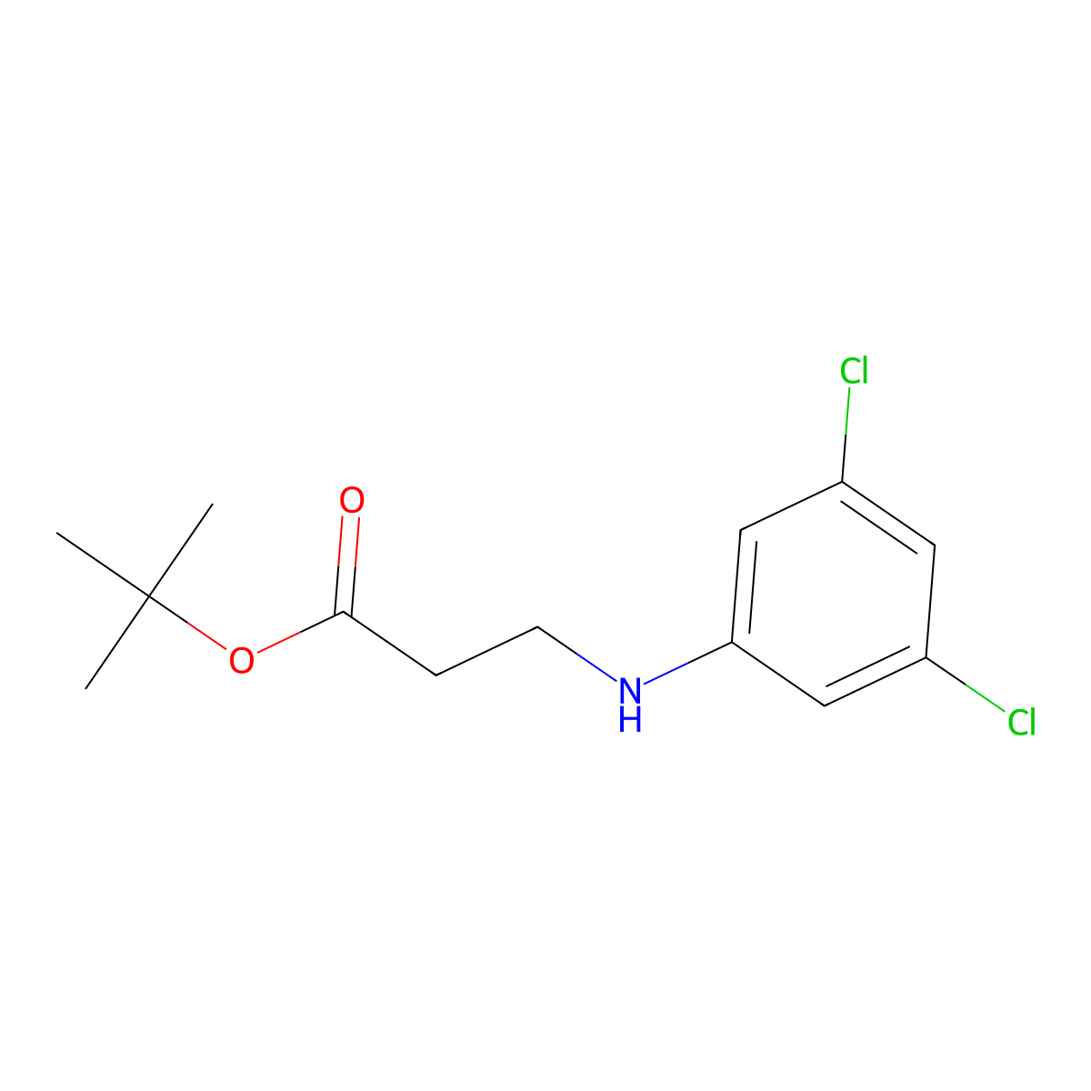 Tert-butyl 3-[(3,5-dichlorophenyl)amino]propanoate molecular structure, CAS 1968537-36-1