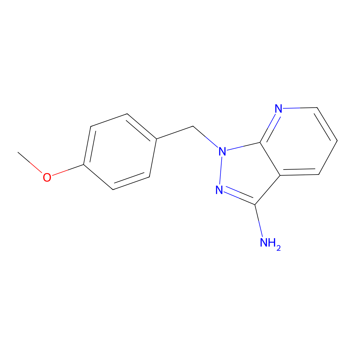 1-[(4-Methoxyphenyl)methyl]-1H-pyrazolo[3,4-b]pyridin-3-amine molecular structure, CAS 1968547-14-9