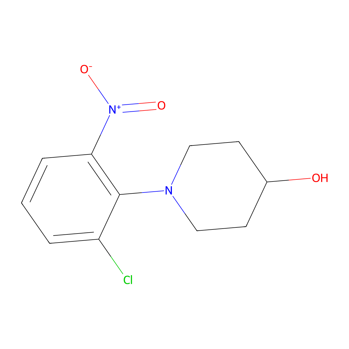 1-(2-Chloro-6-nitrophenyl)-4-piperidinol molecular structure, CAS 1968605-72-2