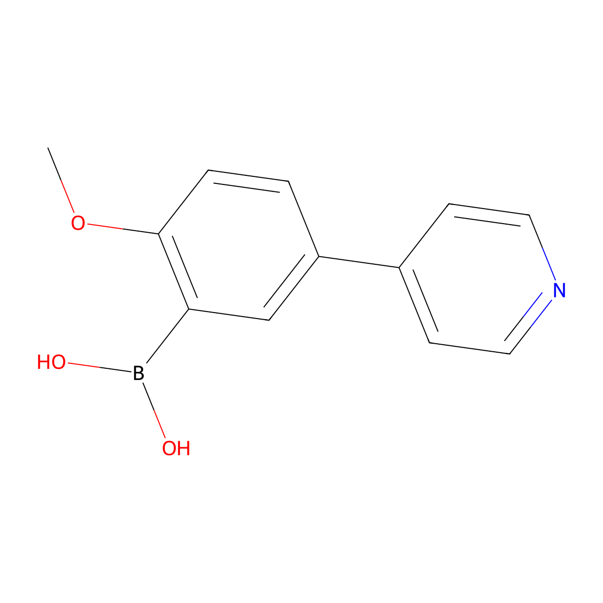 [2-Methoxy-5-(pyridin-4-yl)phenyl]boronic acid molecular structure, CAS 196861-33-3