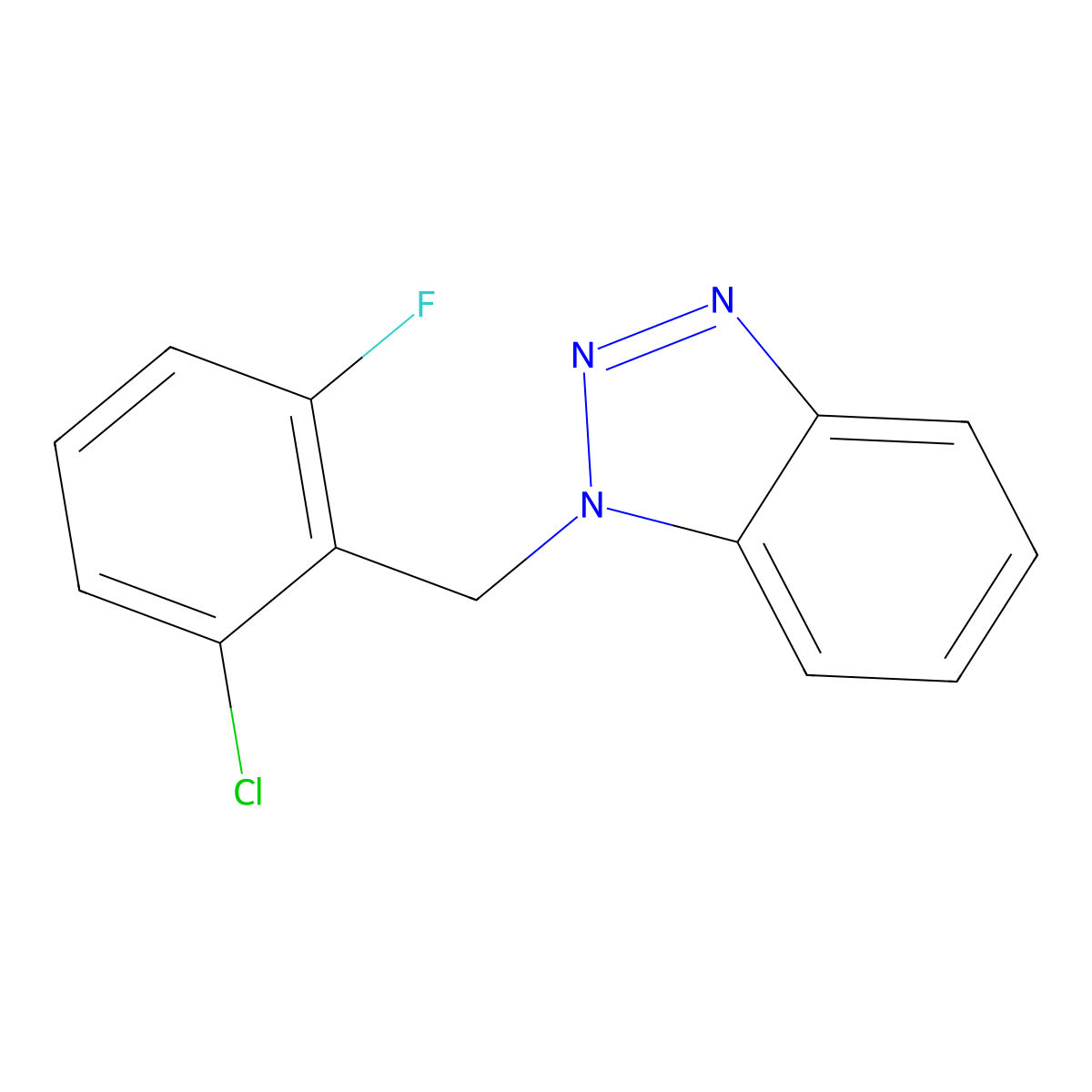 1-[(2-Chloro-6-fluorophenyl)methyl]benzotriazole molecular structure, CAS 196861-93-5