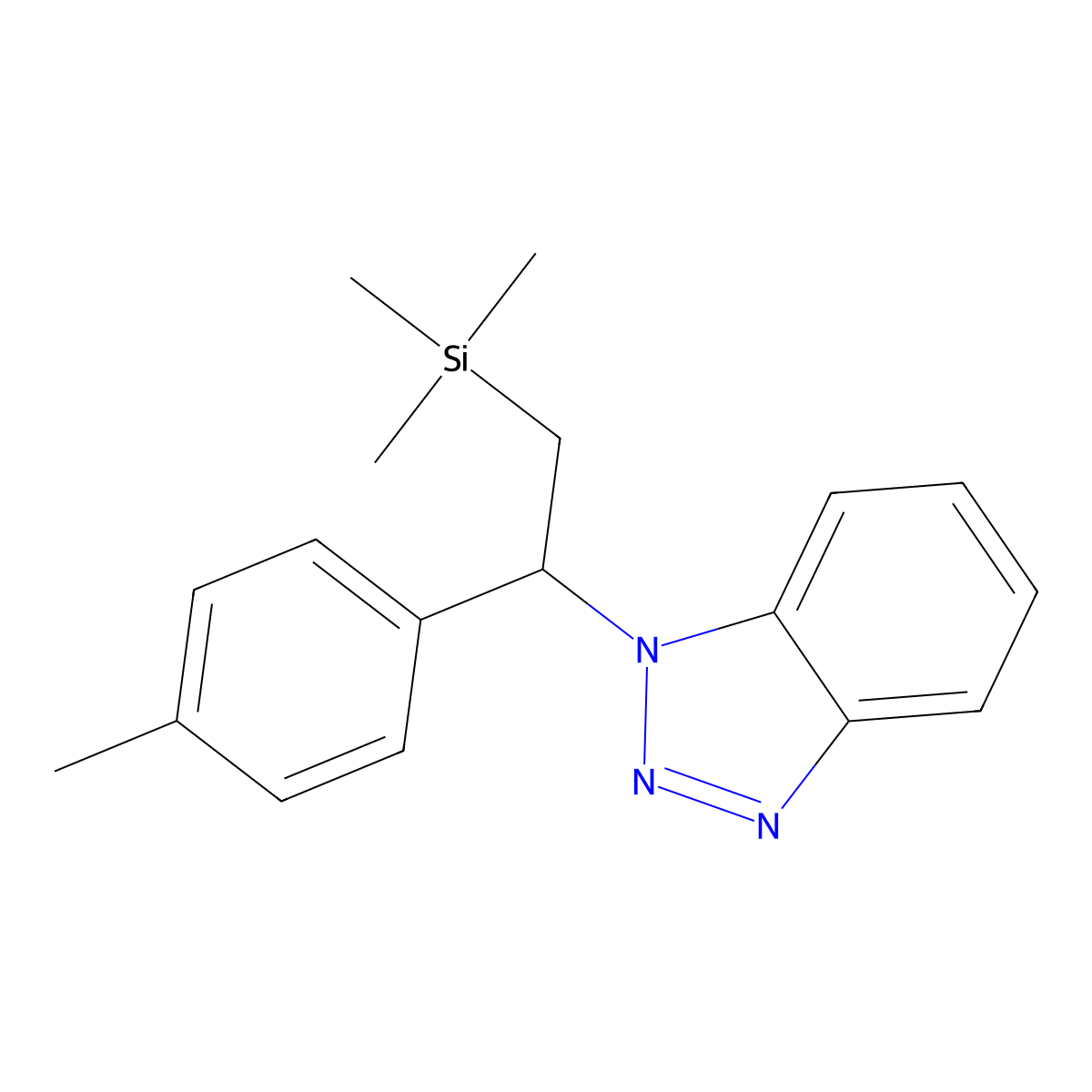 1-[1-(4-Methylphenyl)-2-(trimethylsilyl)ethyl]-1H-1,2,3-benzotriazole molecular structure, CAS 196861-95-7