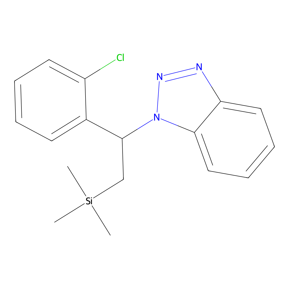 1-[1-(2-Chlorophenyl)-2-(trimethylsilyl)ethyl]-1H-1,2,3-benzotriazole molecular structure, CAS 196861-96-8