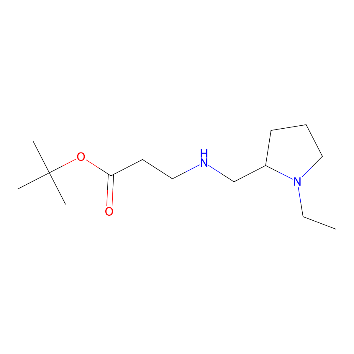 Tert-butyl 3-{[(1-ethylpyrrolidin-2-yl)methyl]amino}propanoate molecular structure, CAS 1968642-97-8