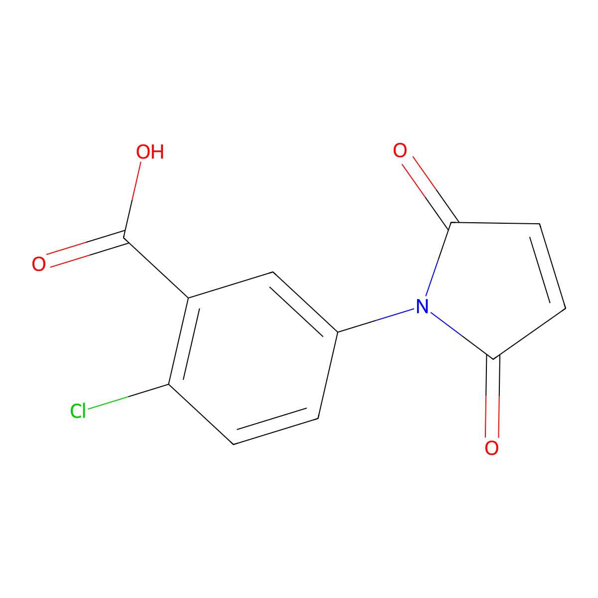 2-chloro-5-(2,5-dioxo-2,5-dihydro-1H-pyrrol-1-yl)benzoic acid molecular structure, CAS 196865-74-4
