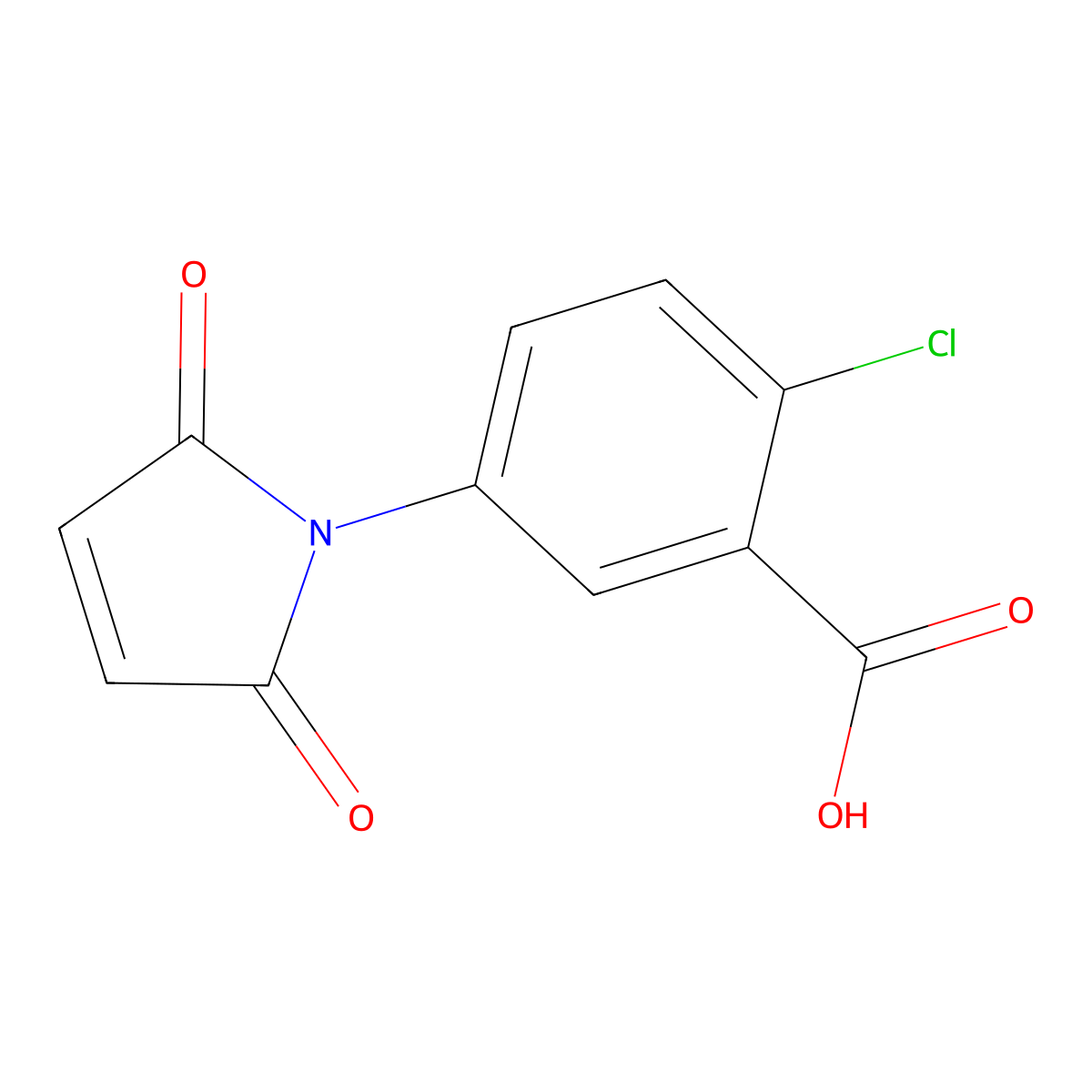 2-chloro-5-(2,5-dioxo-2,5-dihydro-1H-pyrrol-1-yl)benzoic acid molecular structure, CAS 196865-74-4