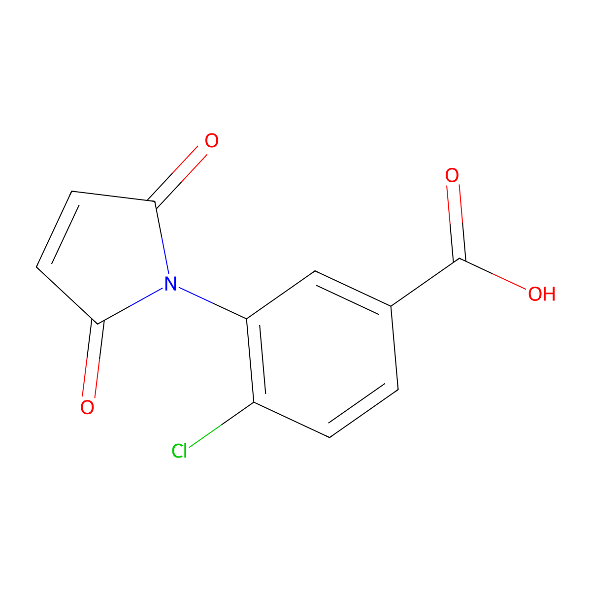 4-chloro-3-(2,5-dioxo-2,5-dihydro-1H-pyrrol-1-yl)benzoic acid molecular structure, CAS 196865-76-6