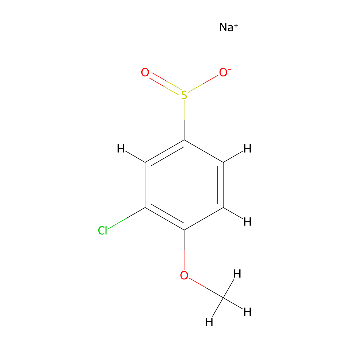 Sodium 3-chloro-4-methoxybenzenesulfinate molecular structure, CAS 196866-01-0