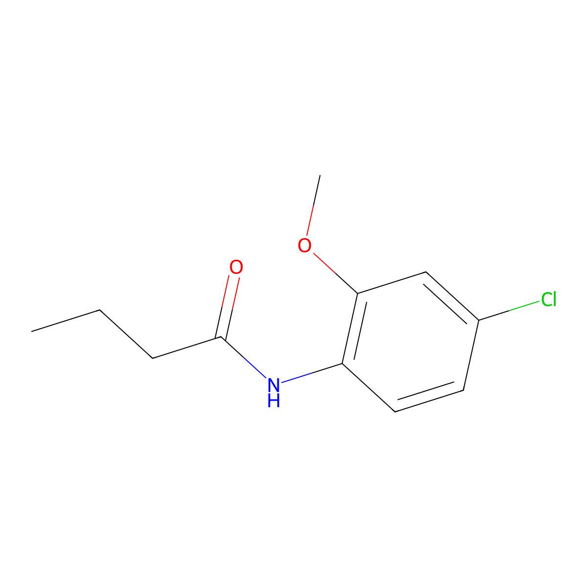 N-(4-chloro-2-methoxyphenyl)butanamide molecular structure, CAS 196866-07-6