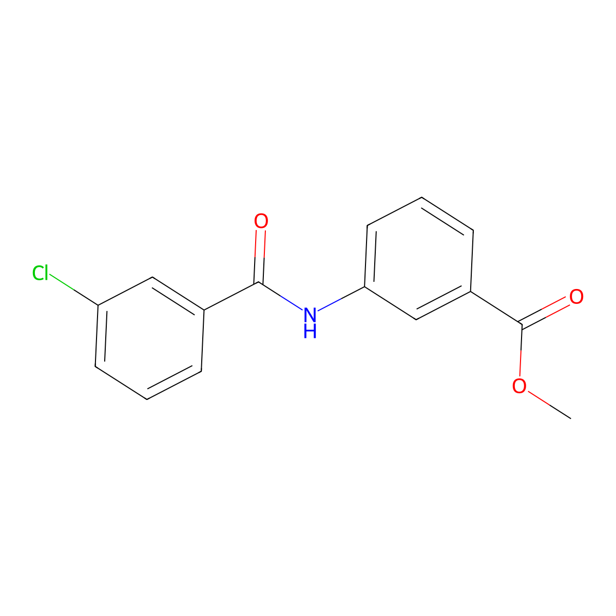 Methyl 3-(3-chlorobenzamido)benzoate molecular structure, CAS 196866-08-7