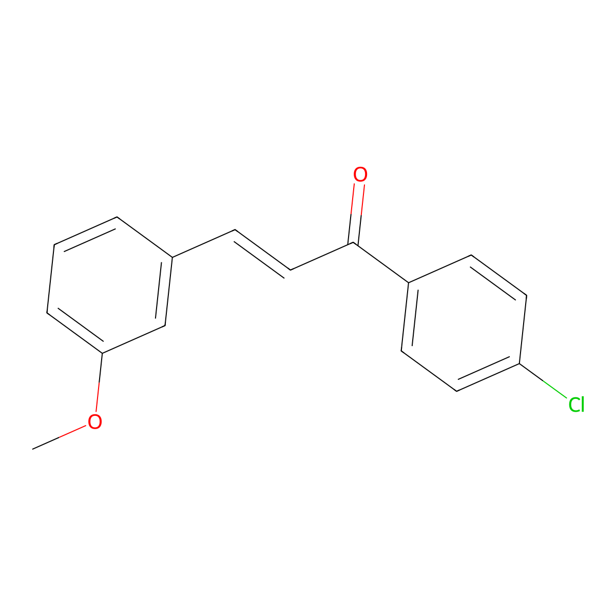 (2E)-1-(4-chlorophenyl)-3-(3-methoxyphenyl)prop-2-en-1-one molecular structure, CAS 196866-09-8