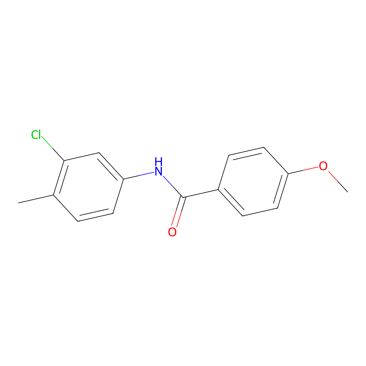 N-(3-chloro-4-methylphenyl)-4-methoxybenzamide molecular structure, CAS 196866-15-6