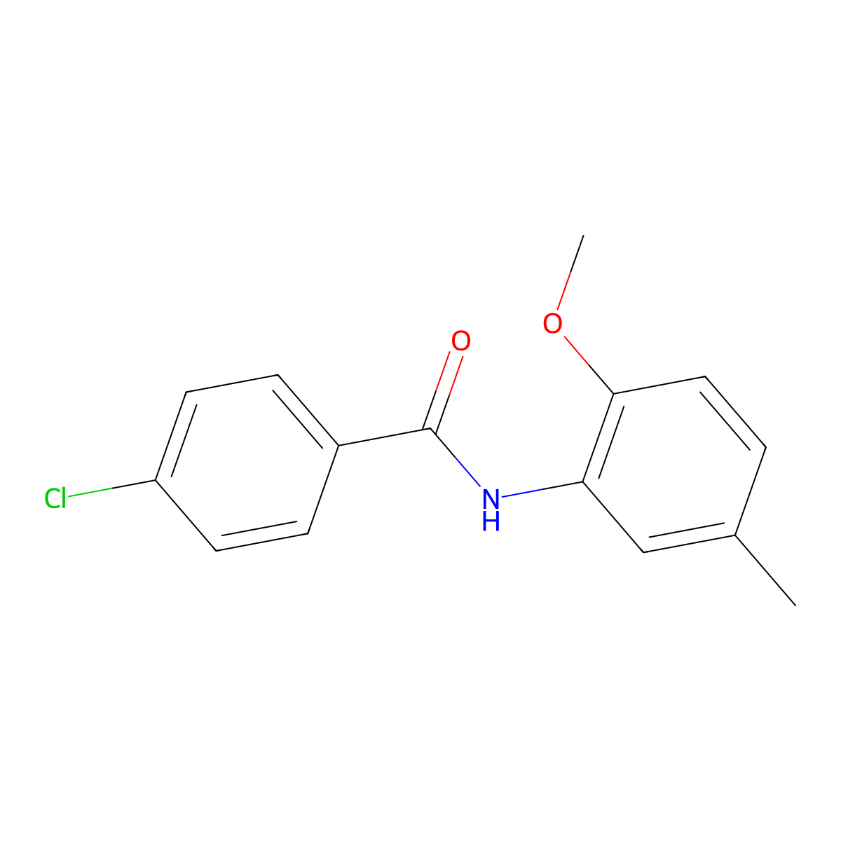 4-Chloro-N-(2-methoxy-5-methylphenyl)benzamide molecular structure, CAS 196866-16-7