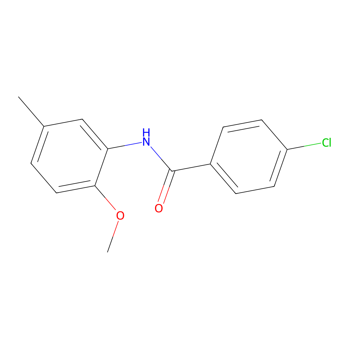 4-Chloro-N-(2-methoxy-5-methylphenyl)benzamide molecular structure, CAS 196866-16-7
