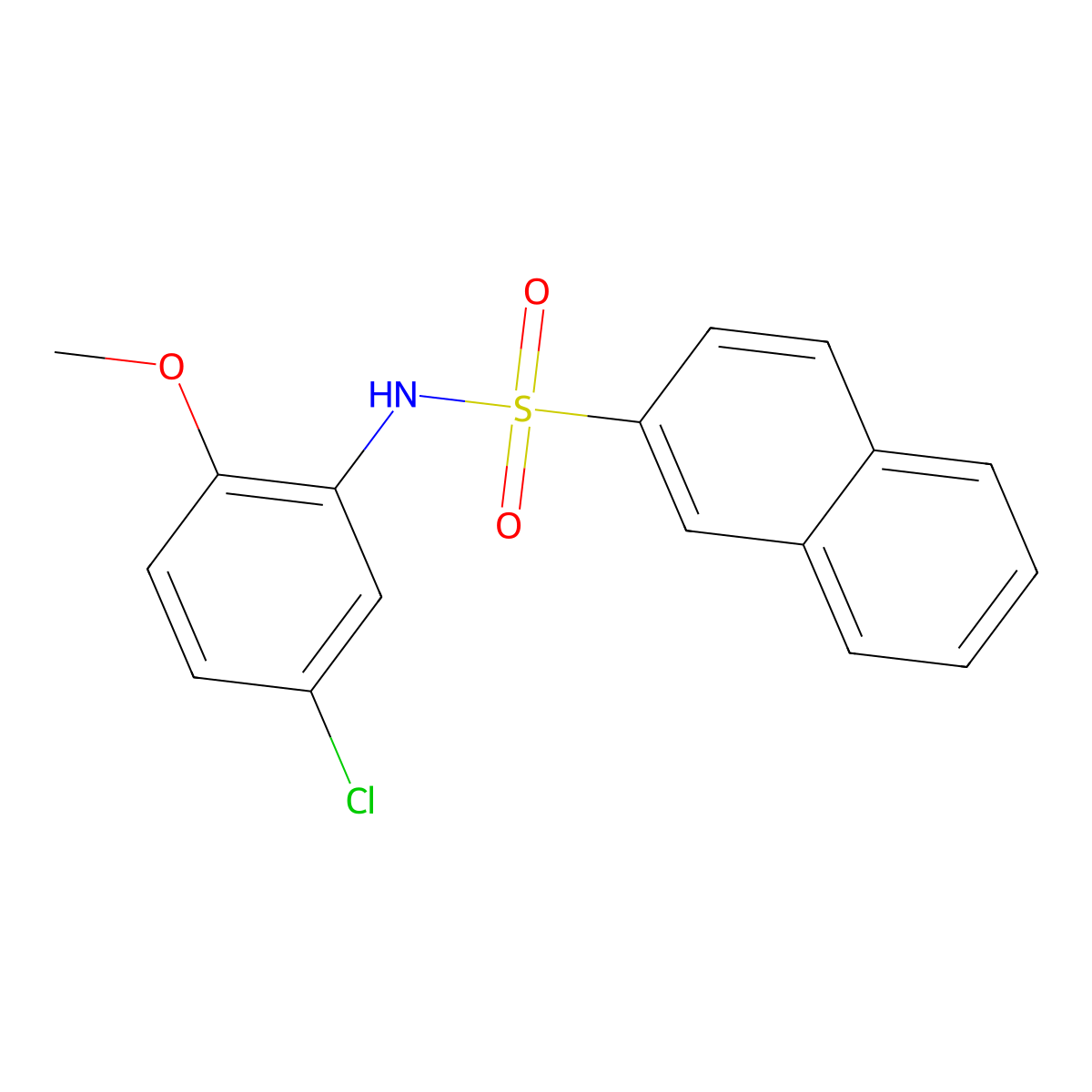N-(5-chloro-2-methoxyphenyl)naphthalene-2-sulfonamide molecular structure, CAS 196866-20-3
