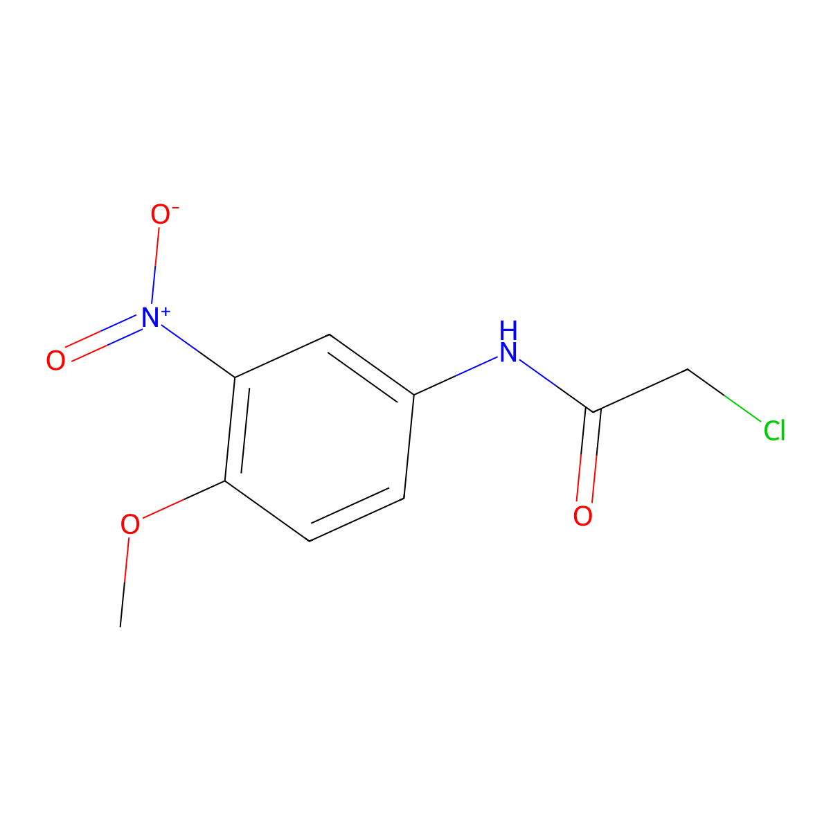 2-chloro-N-(4-methoxy-3-nitrophenyl)acetamide molecular structure, CAS 196866-21-4