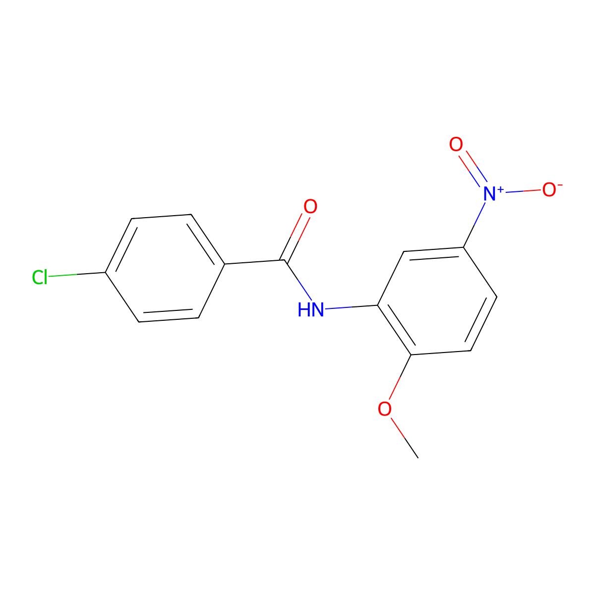 4-chloro-N-(2-methoxy-5-nitrophenyl)benzamide molecular structure, CAS 196866-22-5