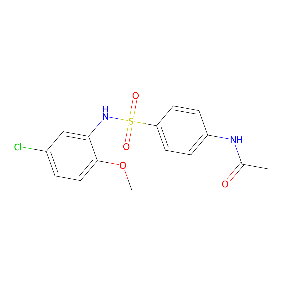 N-{4-[(5-chloro-2-methoxyphenyl)sulfamoyl]phenyl}acetamide molecular structure, CAS 196869-06-4