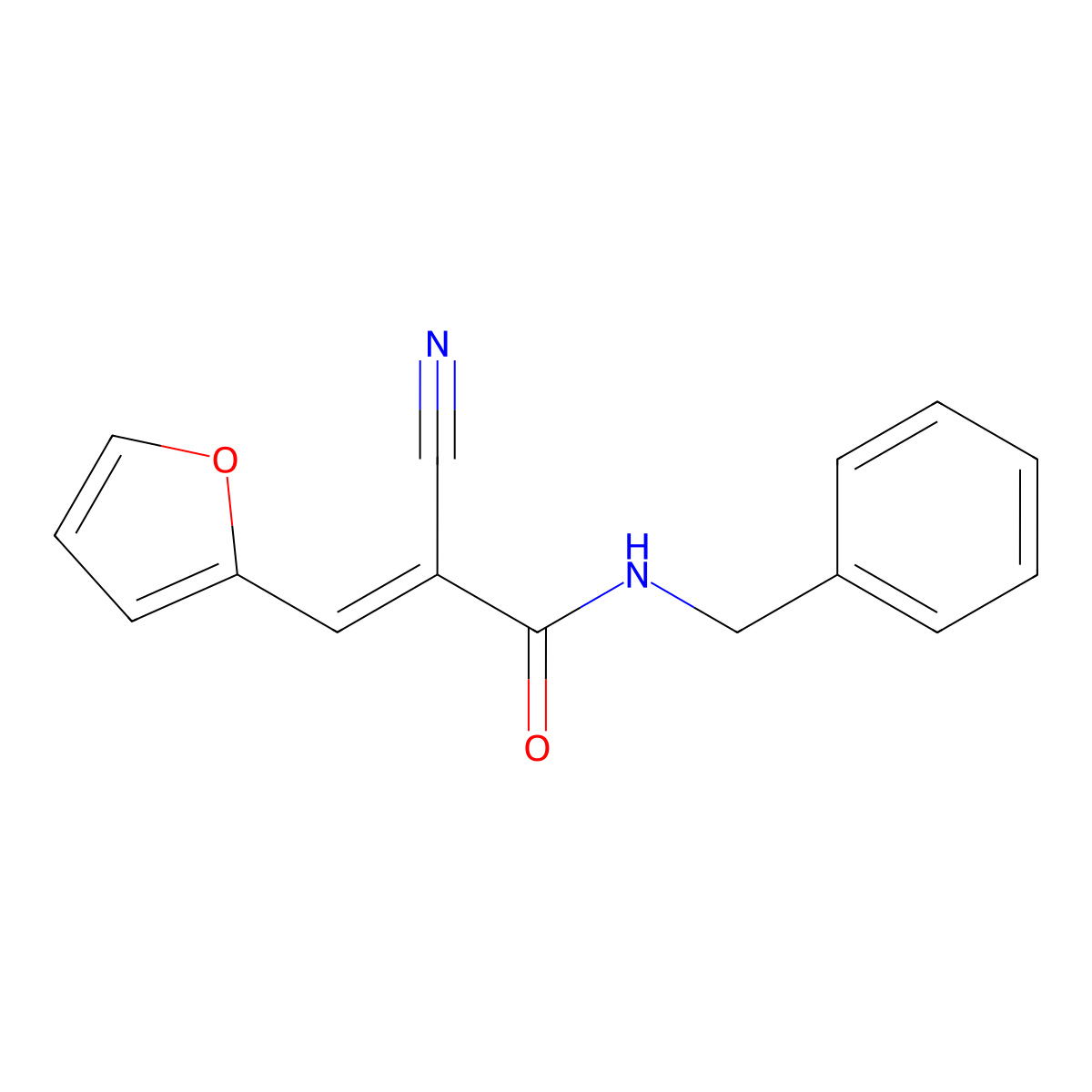 (Z)-N-benzyl-2-cyano-3-(furan-2-yl)prop-2-enamide molecular structure, CAS 196873-86-6