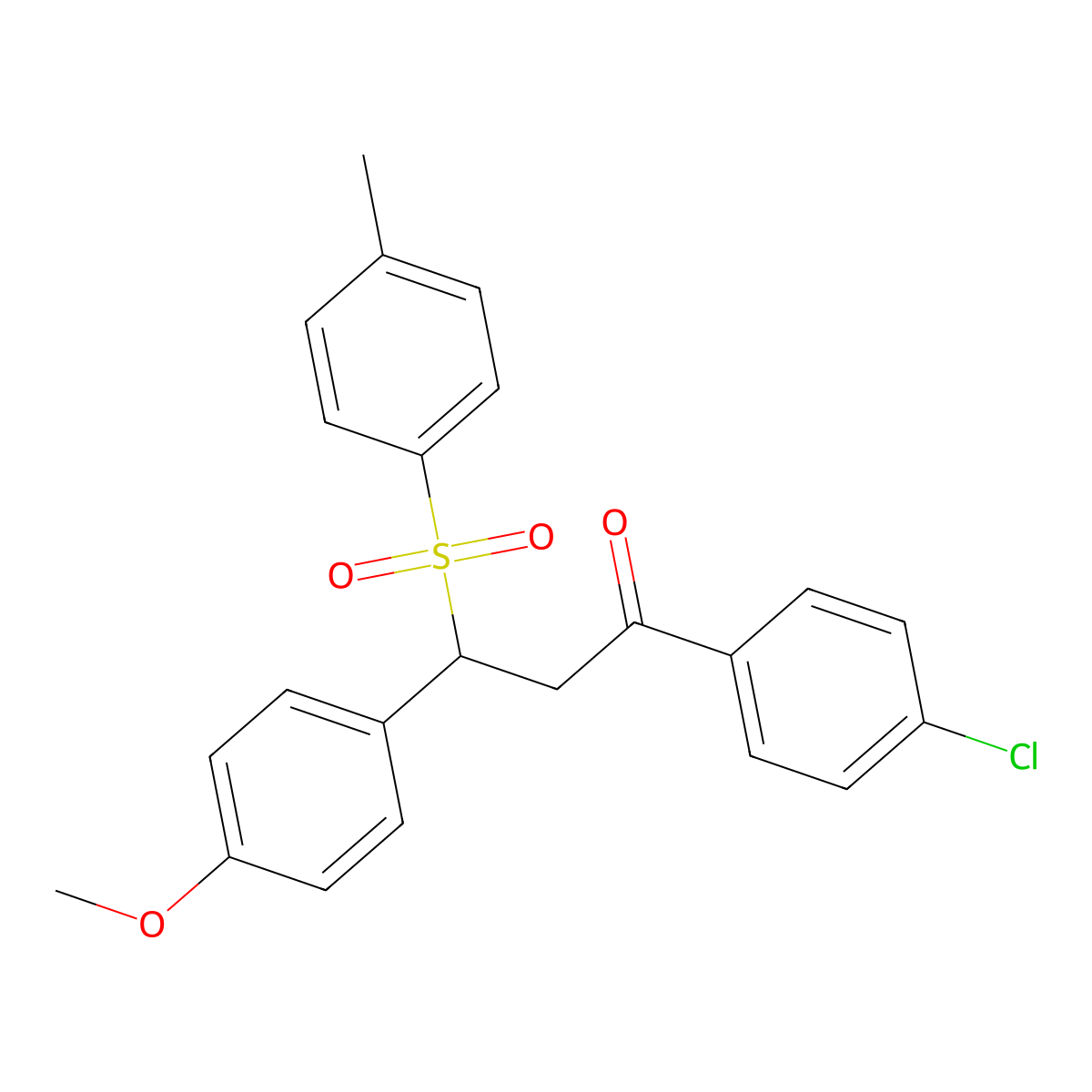 1-(4-Chlorophenyl)-3-(4-methoxyphenyl)-3-[(4-methylphenyl)sulfonyl]-1-propanone molecular structure, CAS 196875-35-1