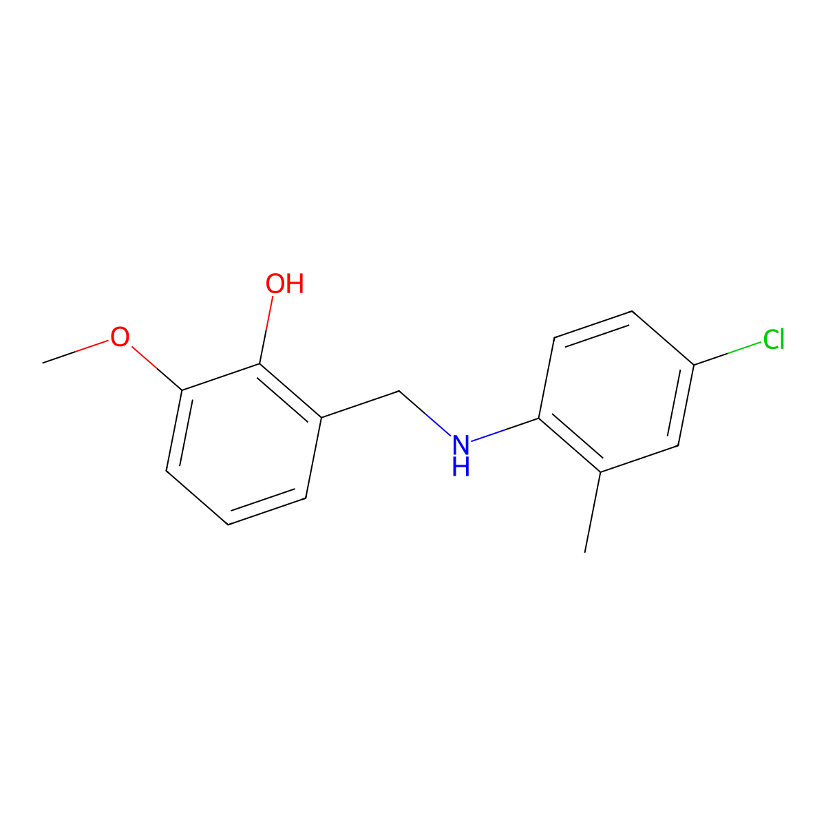 2-{[(4-Chloro-2-methylphenyl)amino]methyl}-6-methoxyphenol molecular structure, CAS 196875-55-5
