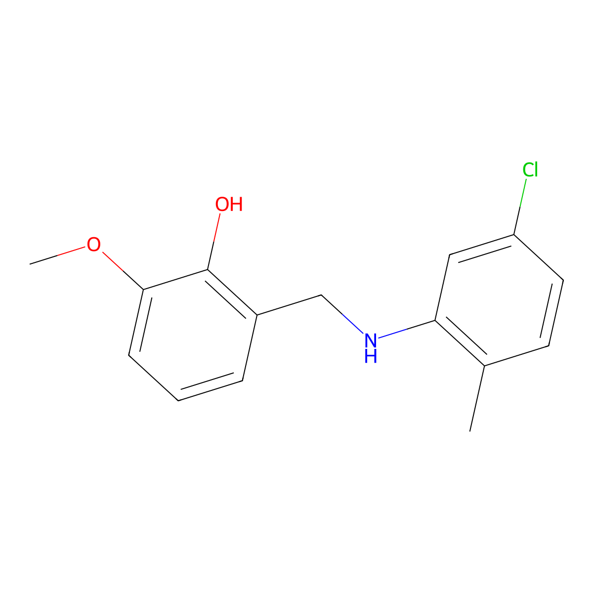 2-{[(5-Chloro-2-methylphenyl)amino]methyl}-6-methoxyphenol molecular structure, CAS 196875-56-6