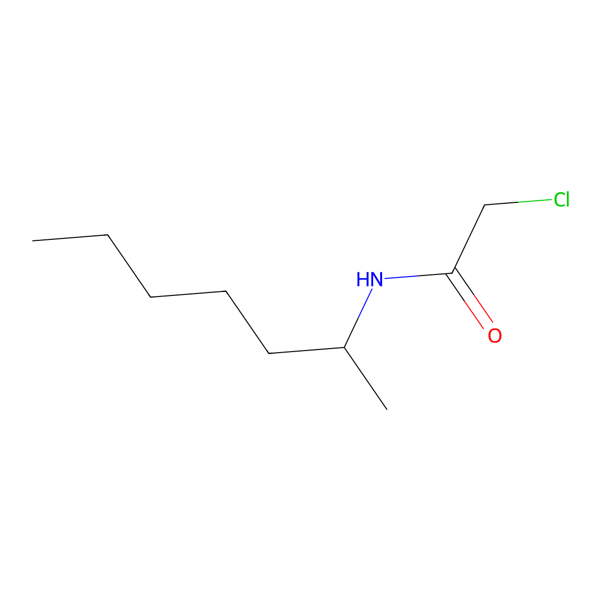 2-chloro-N-(heptan-2-yl)acetamide molecular structure, CAS 196875-71-5