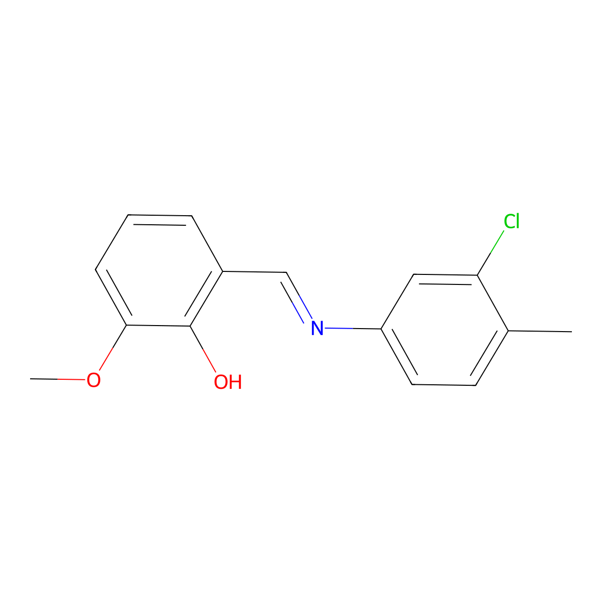 2-{(E)-[(3-chloro-4-methylphenyl)imino]methyl}-6-methoxyphenol molecular structure, CAS 196875-73-7