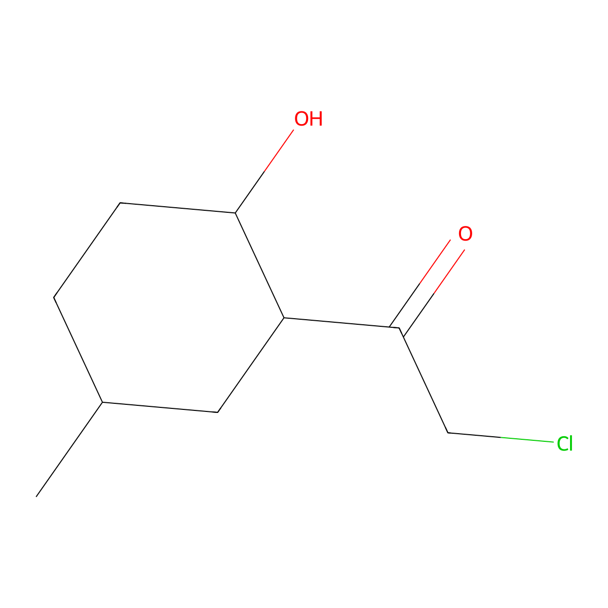 2-Chloro-1-(2-hydroxy-5-methylcyclohexyl)ethanone molecular structure, CAS 196875-76-0