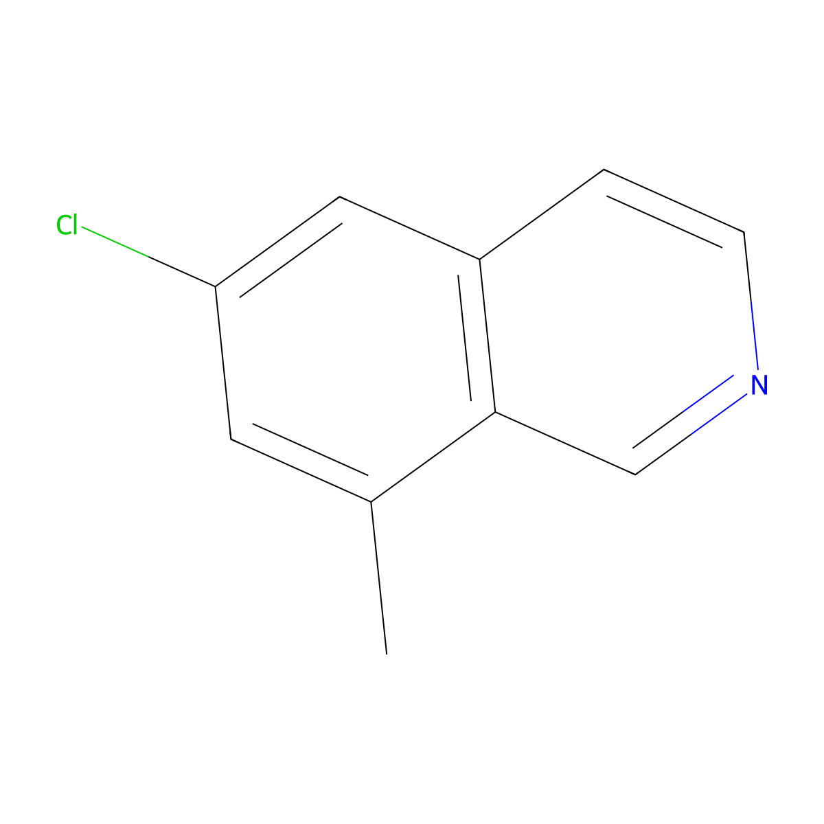 8-Methyl-6-chloroisoquinoline molecular structure, CAS 196875-78-2