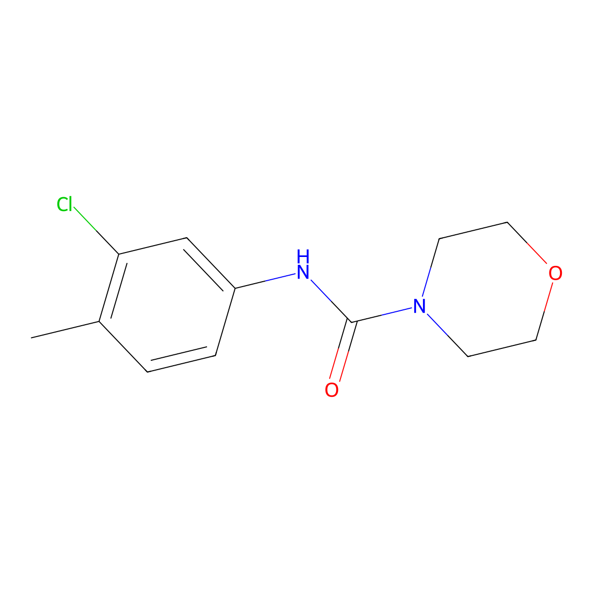 N-(3-chloro-4-methylphenyl)morpholine-4-carboxamide molecular structure, CAS 196876-37-6