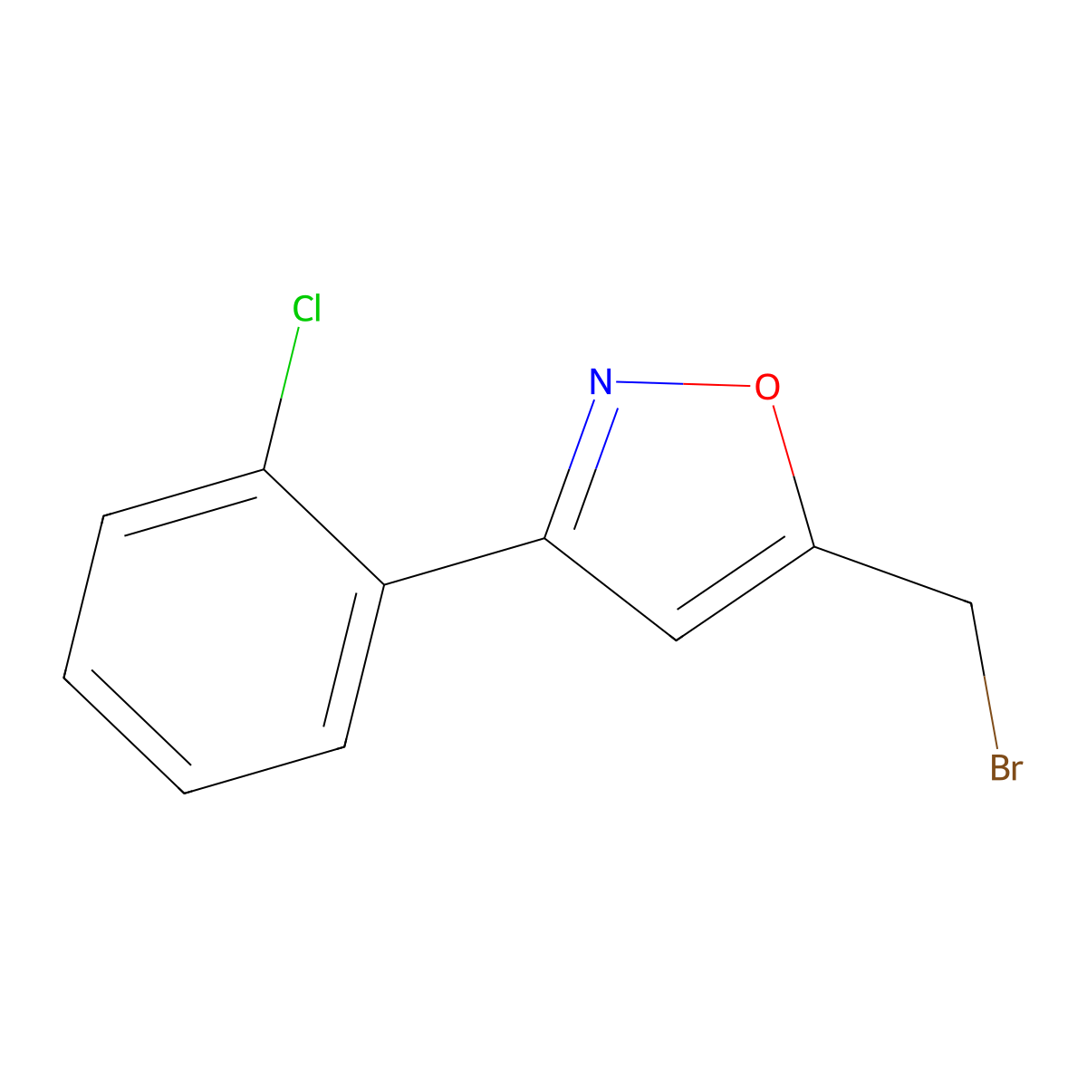 5-(bromomethyl)-3-(2-chlorophenyl)Isoxazole molecular structure, CAS 196877-21-1