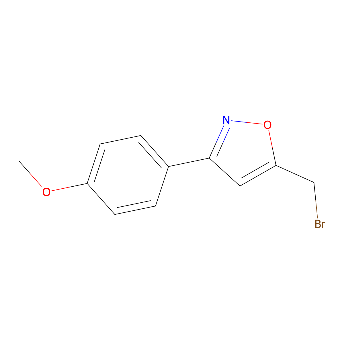 5-(Bromomethyl)-3-(4-methoxyphenyl)isoxazole molecular structure, CAS 196877-76-6