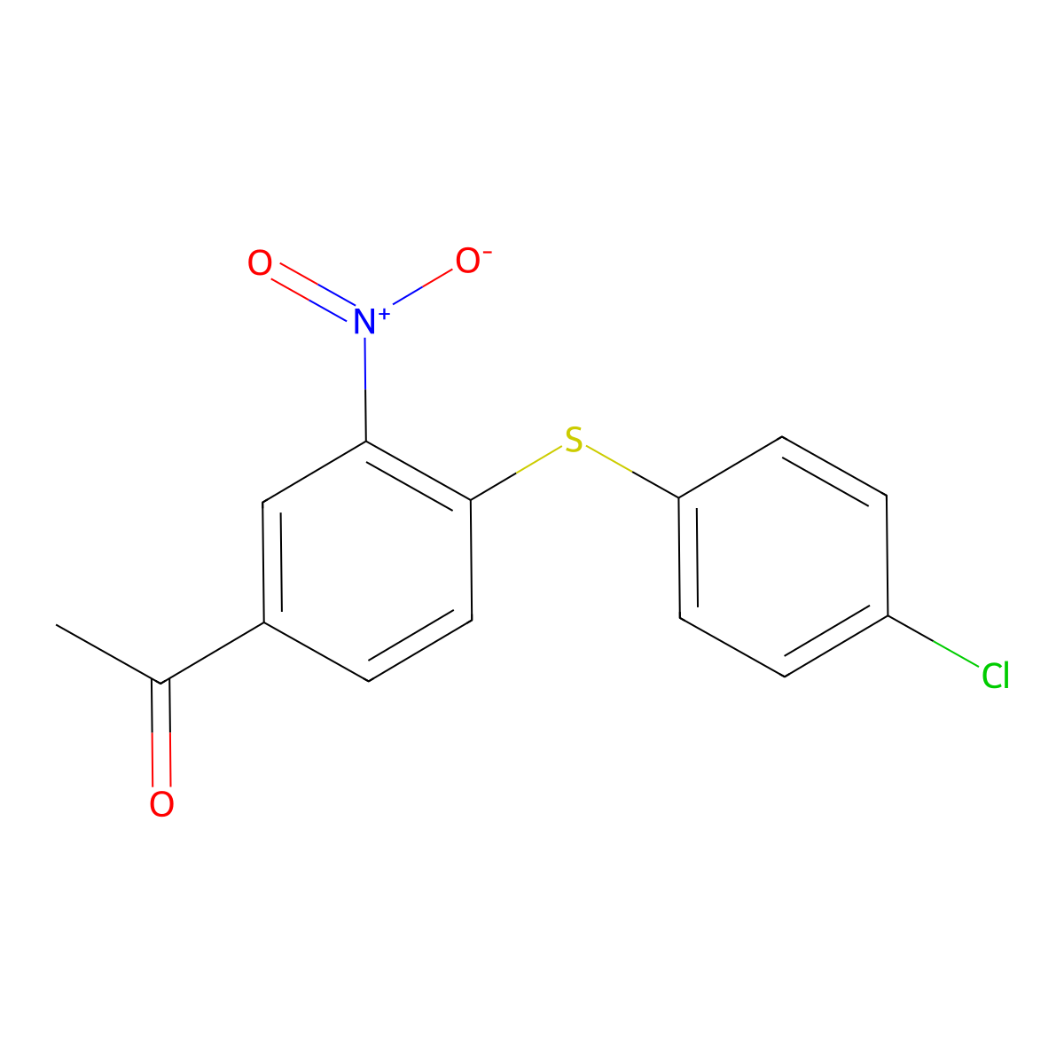 1-(4-[(4-Chlorophenyl)thio]-3-nitrophenyl)ethan-1-one molecular structure, CAS 19688-55-2