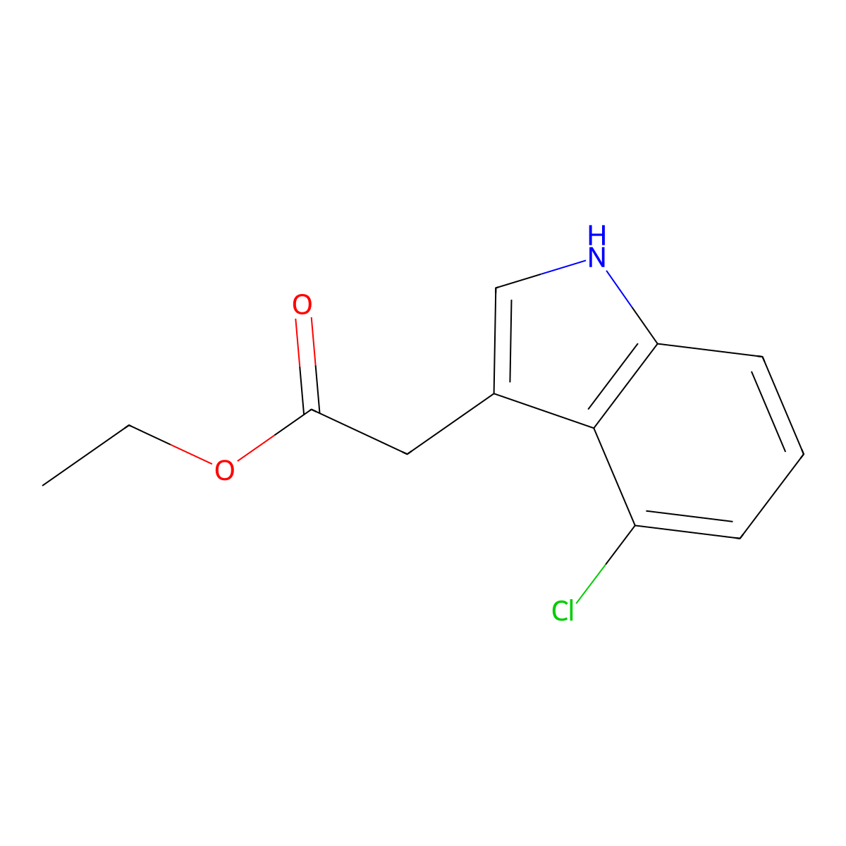 Ethyl 2-(4-chloro-1H-indol-3-yl)acetate molecular structure, CAS 196881-05-7
