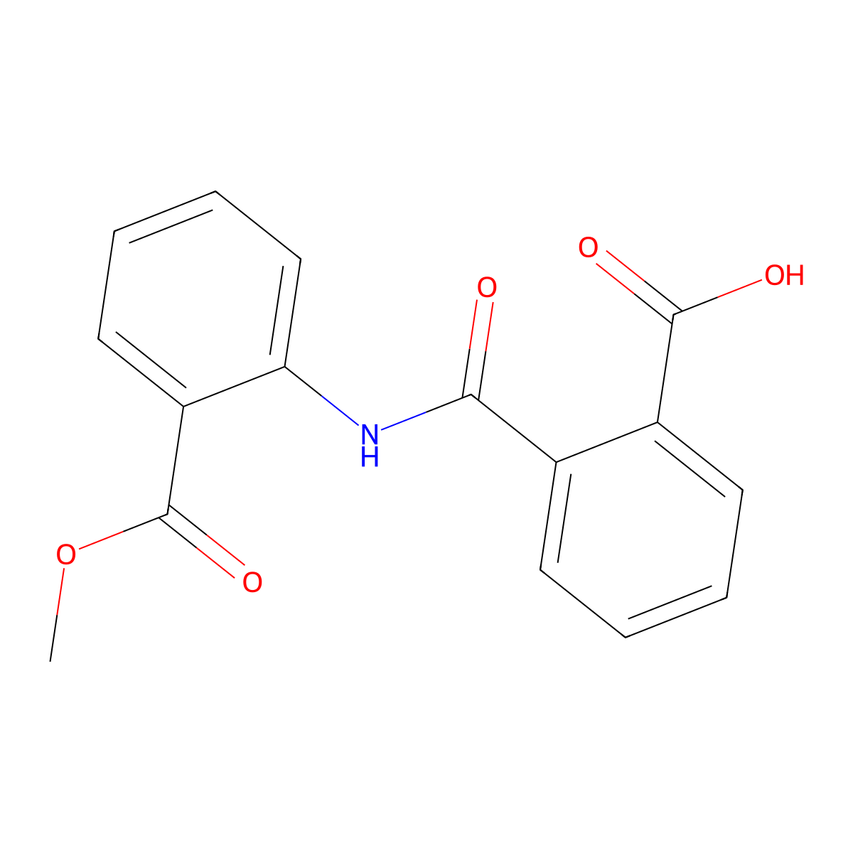 2-[(2-Methoxycarbonylphenyl)carbamoyl]benzoic acid molecular structure, CAS 19689-01-1