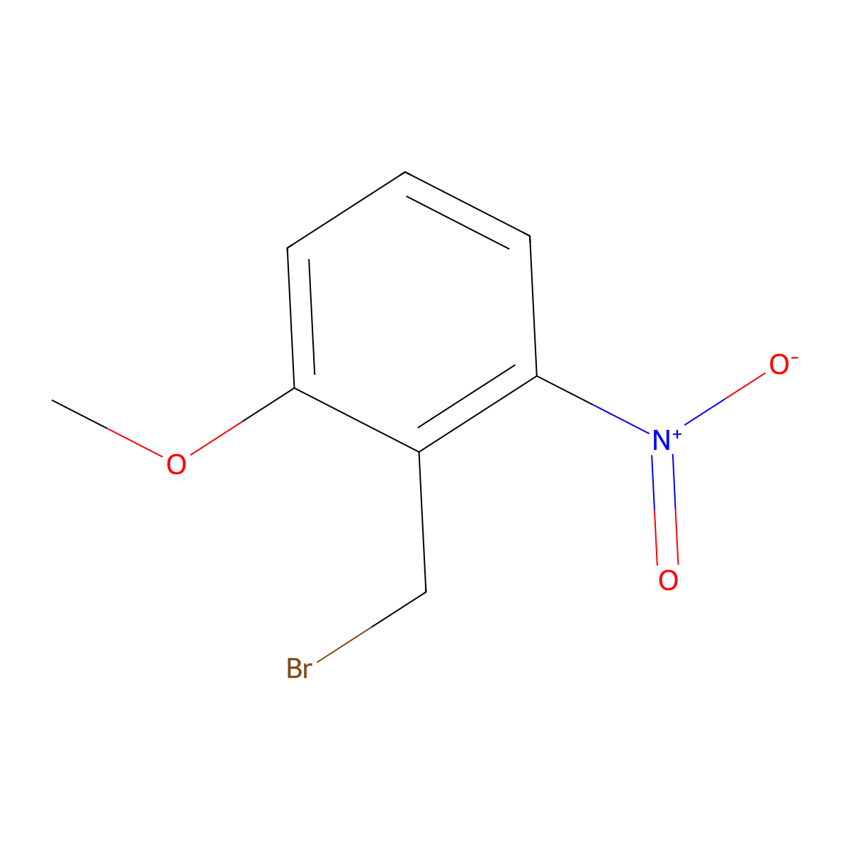 Benzene, 2-(bromomethyl)-1-methoxy-3-nitro- molecular structure, CAS 19689-86-2
