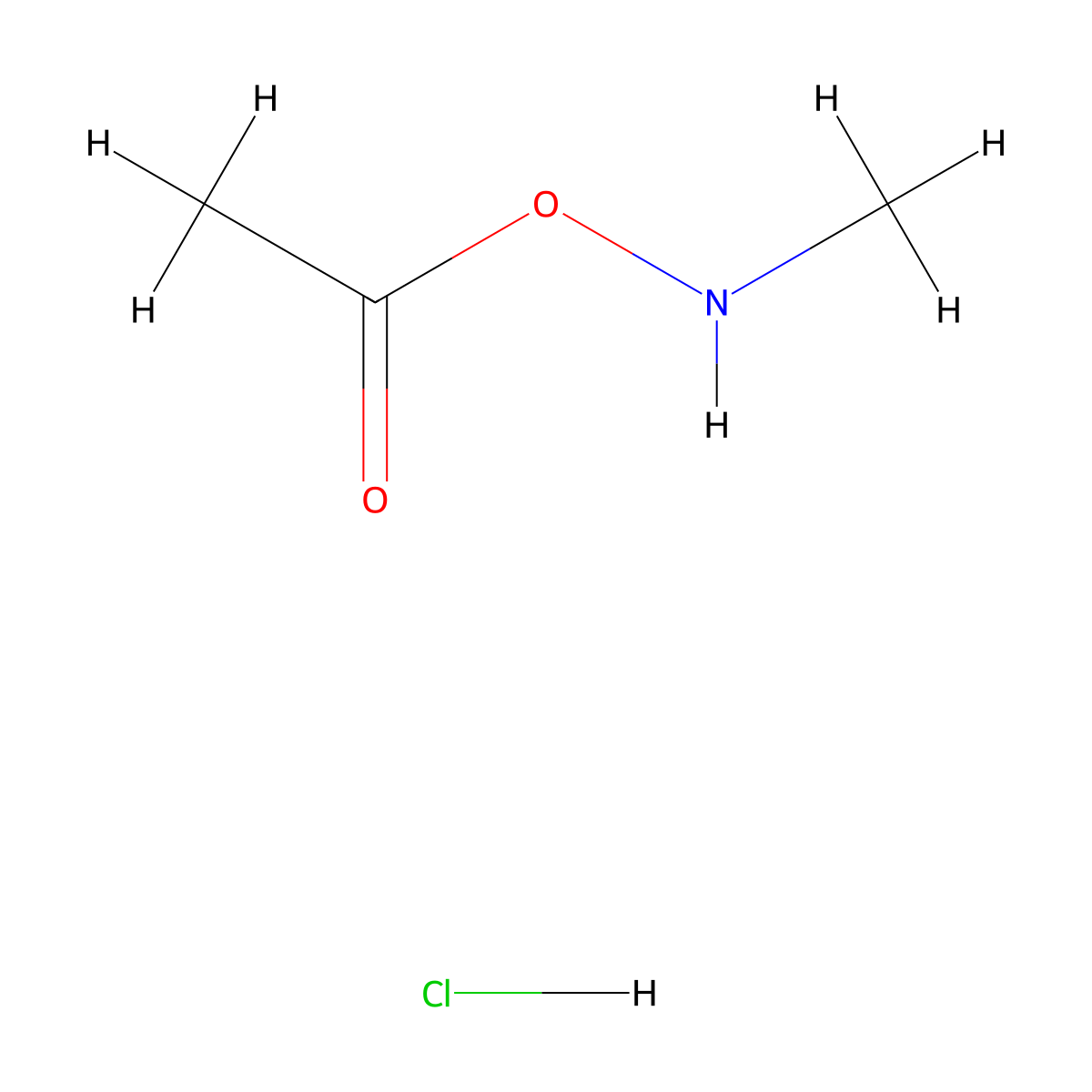 1-((Methylamino)oxy)ethan-1-one--hydrogen chloride (1/1) molecular structure, CAS 19689-95-3