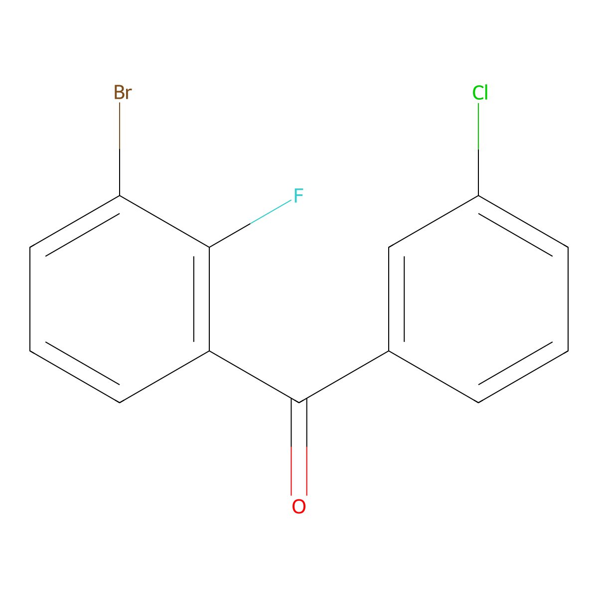 (3-Bromo-2-fluorophenyl)(3-chlorophenyl)methanone molecular structure, CAS 1968977-39-0