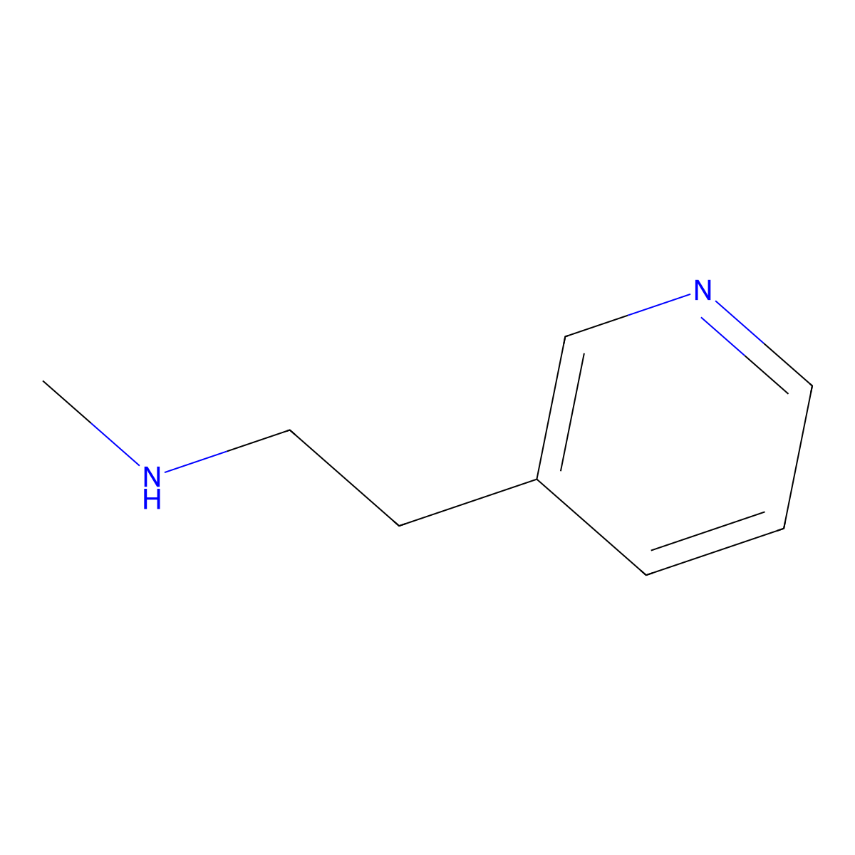 N-Methyl-2-(pyridin-3-YL)ethanamine molecular structure, CAS 19690-13-2