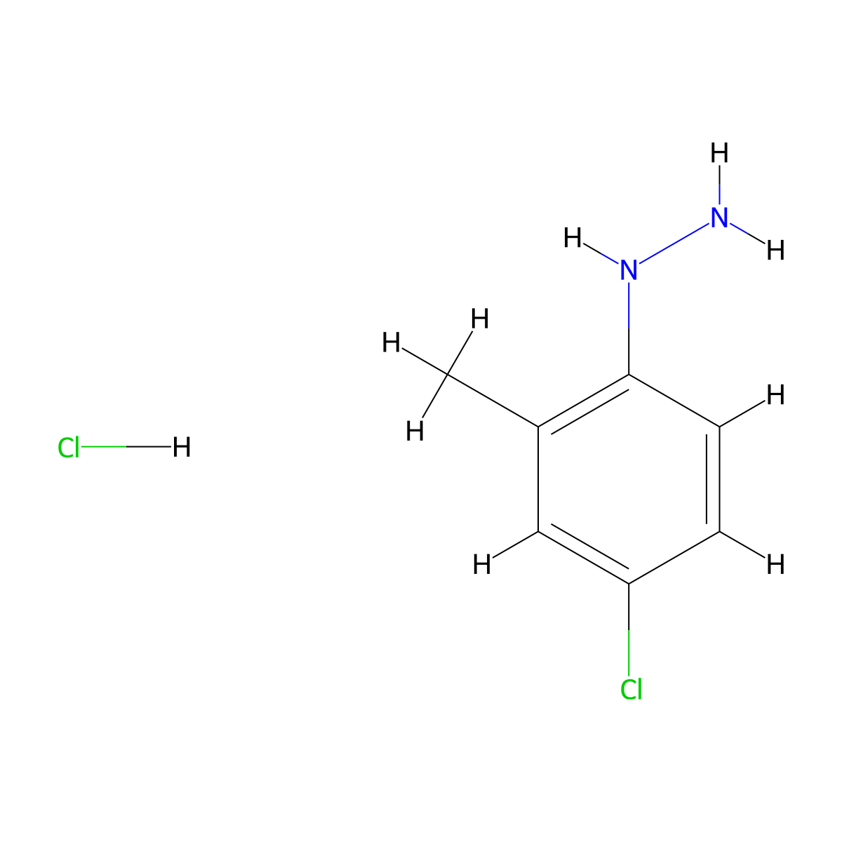4-Chloro-2-tolylhydrazine hydrochloride molecular structure, CAS 19690-59-6