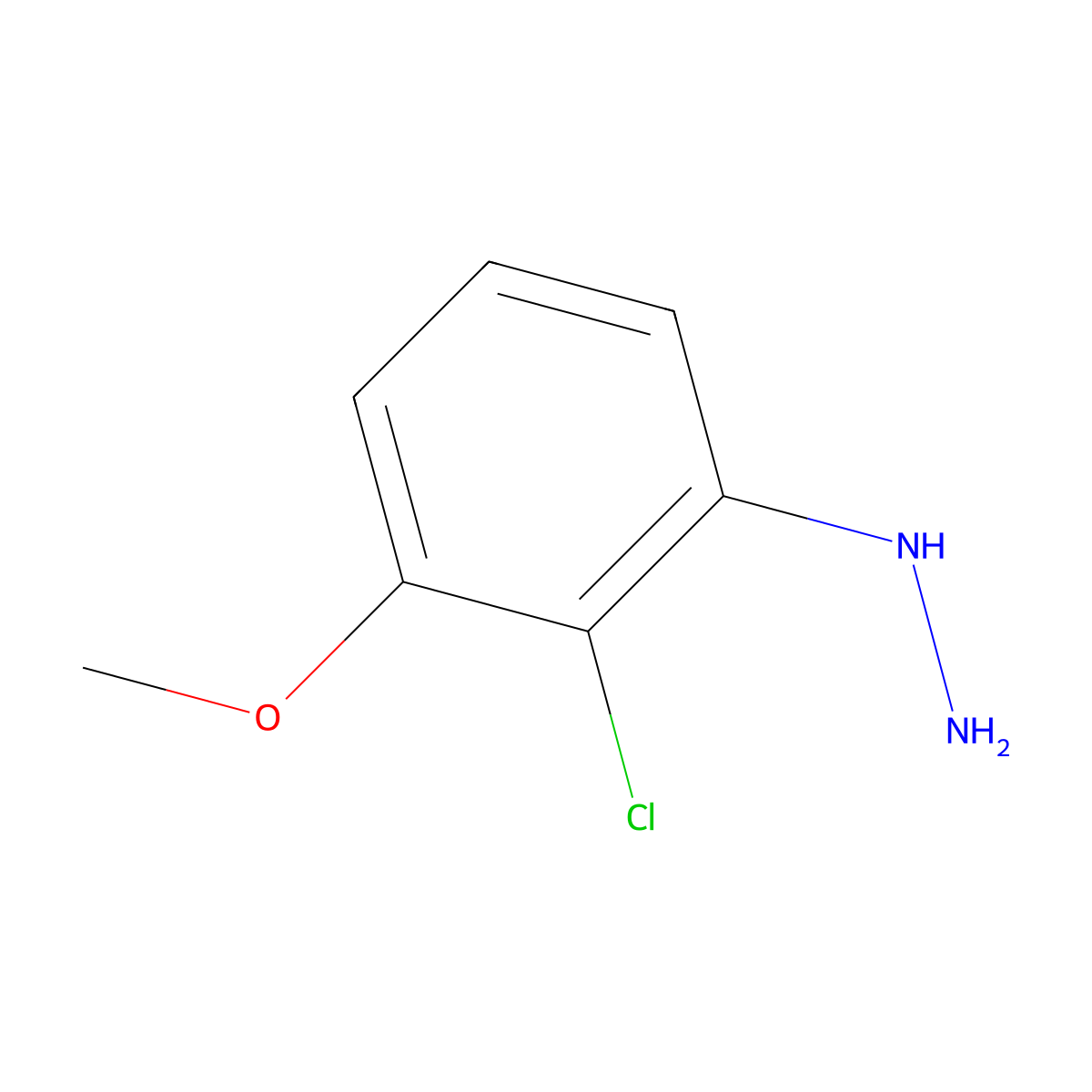 (2-Chloro-3-methoxyphenyl)hydrazine molecular structure, CAS 19690-64-3