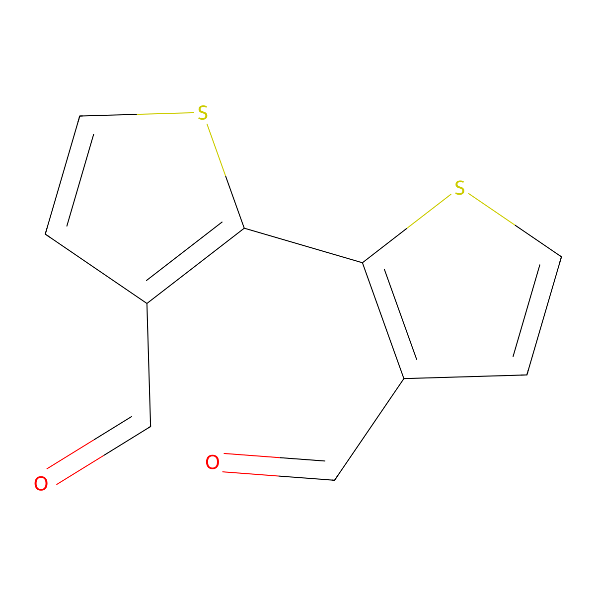 [2,2'-Bithiophene]-3,3'-dicarbaldehyde molecular structure, CAS 19690-70-1