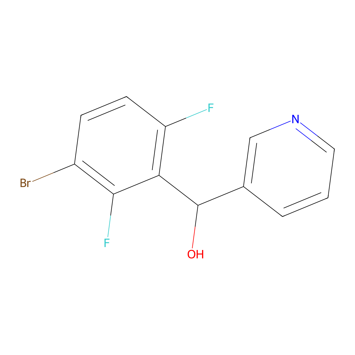 alpha-(3-Bromo-2,6-difluorophenyl)-3-pyridinemethanol molecular structure, CAS 1969060-87-4