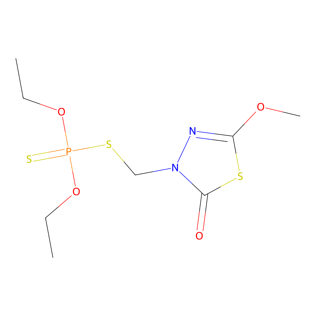 Athidathion molecular structure, CAS 19691-80-6