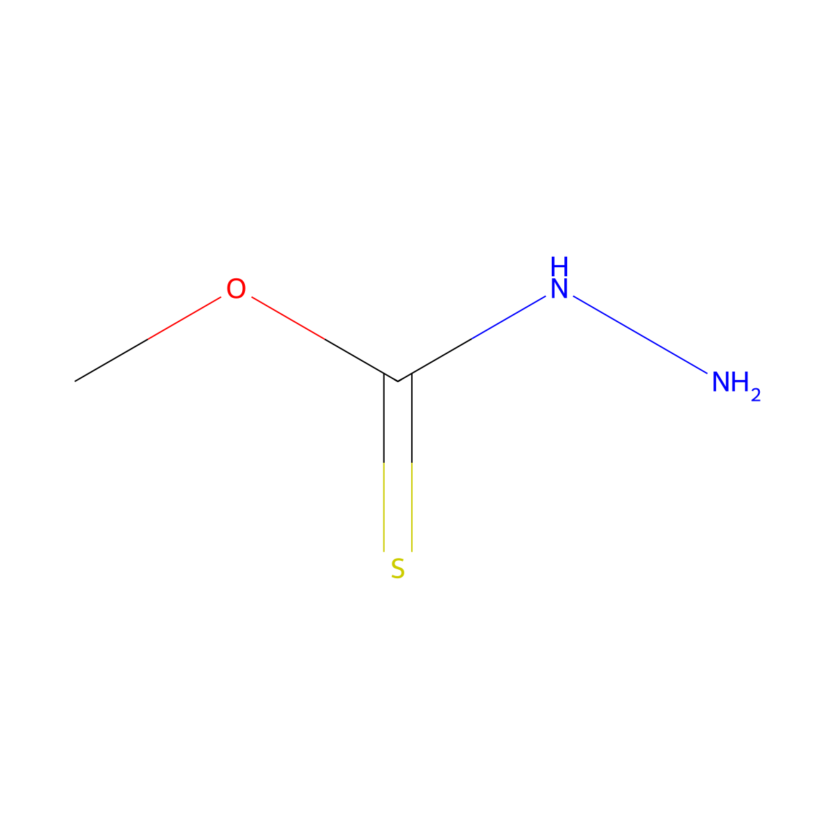 O-methyl hydrazinecarbothioate molecular structure, CAS 19692-07-0