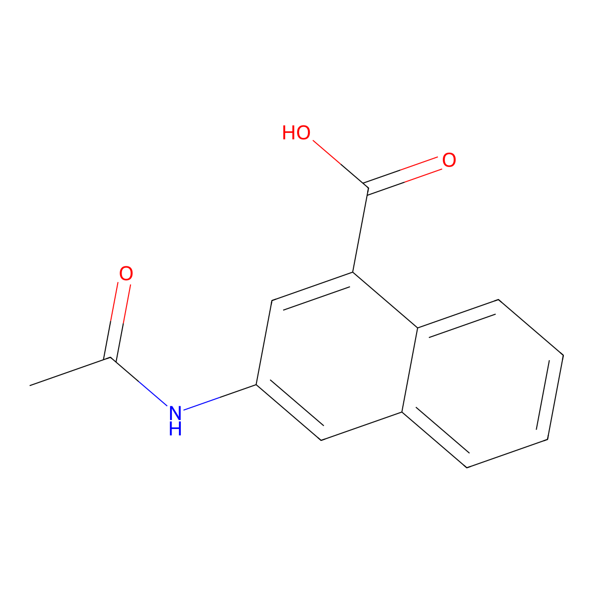 3-Acetamidonaphthalene-1-carboxylic acid molecular structure, CAS 19692-23-0