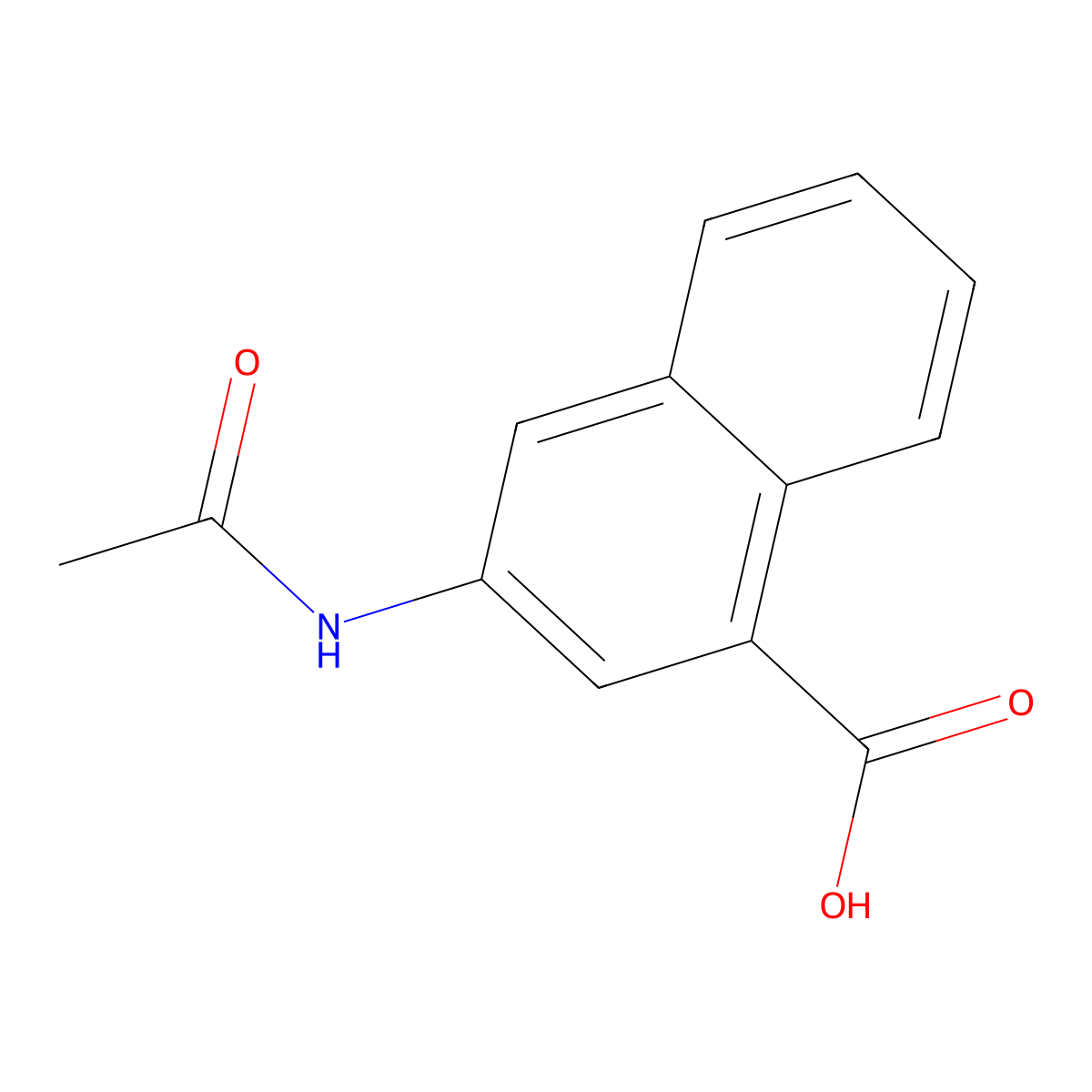 3-Acetamidonaphthalene-1-carboxylic acid molecular structure, CAS 19692-23-0