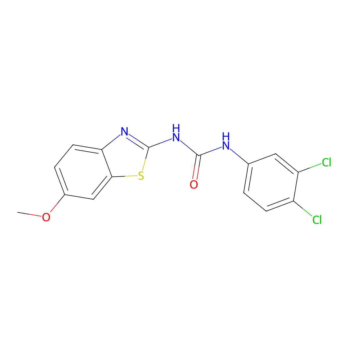 1-(3,4-Dichlorophenyl)-3-(6-methoxy-1,3-benzothiazol-2-yl)urea molecular structure, CAS 196925-51-6